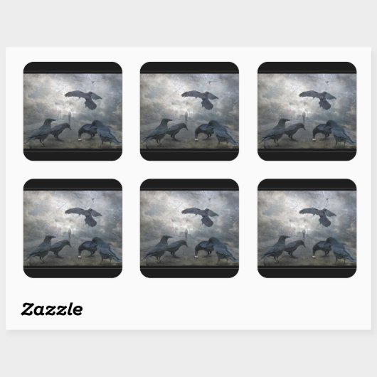 無くなった時間のワタリガラスの演劇 スクエアシール (シート)