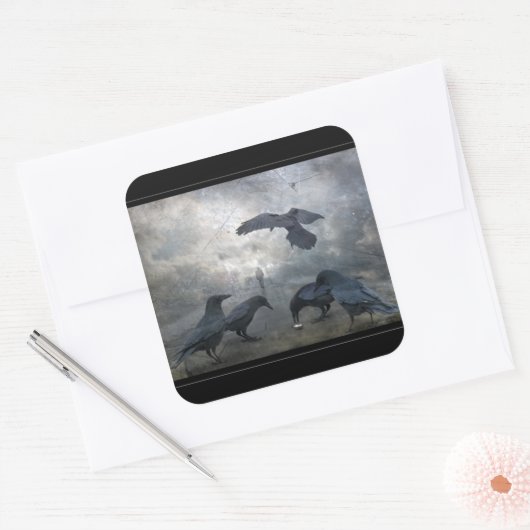 無くなった時間のワタリガラスの演劇 スクエアシール (封筒)