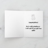 無くなった歯の歯のスマイルの子供のお祝いカード カード (内部)