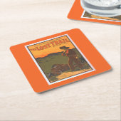 無くなった道-喜劇の戯曲西部の生命 スクエアペーパーコースター (アングル)