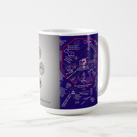 無くなったDharmaはマグおよび秘密の送風ドアの地図を配置します コーヒーマグカップ (正面右)