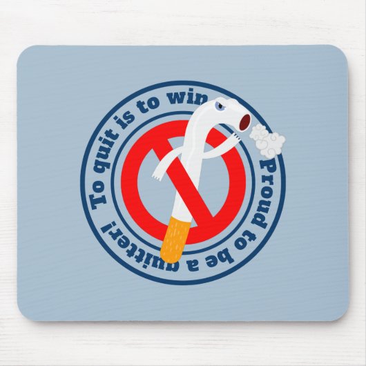 無やめ喫煙で勝つやる気を起こさせること マウスパッド (正面)