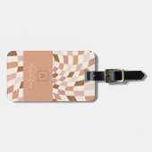 無エレガント中性市松模様にモノグラム ラゲッジタグ (正面横)