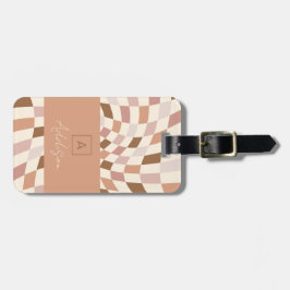無エレガント中性市松模様にモノグラム ラゲッジタグ