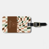 無エレガント中性市松模様にモノグラム ラゲッジタグ (正面横)