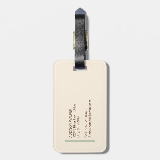 無エレガント中性市松模様にモノグラム ラゲッジタグ (裏面縦)