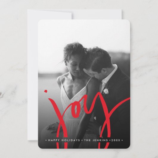 無エレガント時のシンプル喜び | 赤休日の写真 シーズンカード (正面)