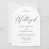 無エレガント時モダンのアー結婚チ 招待状 (正面)