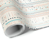 無シンプル線自然色の点とストライプ色 ラッピングペーパー (ロールコーナー)