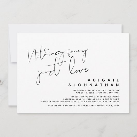 無ファンシーし、愛し結婚て、 招待状 (正面)