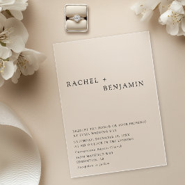 無モダンエレガント常ミニマクラシックリストフォーマル アクリル招待状