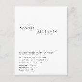 無モダンエレガント常ミニマクラシックリストフォーマル インビテーションポストカード (正面)