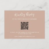 無モダン自然自QRコードシンプル結婚の 出欠カード (正面)