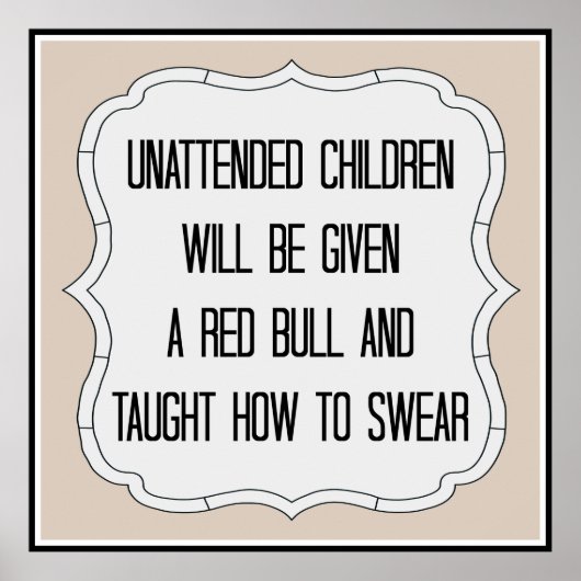 無人おもしろいの子の署名 ポスター (正面)