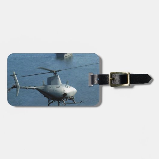 無人のヘリコプターの火の偵察者の荷物の札 ラゲッジタグ (正面横)