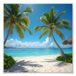 無人化したアメリカのビーチ フォトプリント           