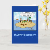 無人島おもしろいのマンガの木版画家 カード (黄色い花)