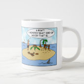 無人島おもしろいのマンガの木版画家 ジャンボコーヒーマグカップ (右)