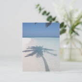 無人島のビーチのヤシの木の影 ポストカード (スタンド正面)