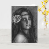 無人式バラグリーティングカード カード (黄色い花)