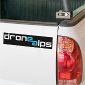 無人機のアルプスのロゴ(白く及び青) バンパーステッカー (トラック上)