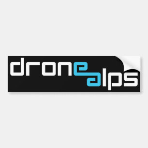 無人機のアルプスのロゴ(白く及び青) バンパーステッカー
