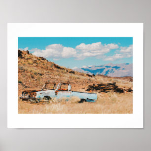 無人車の風景ナミビア・サバンナのポスター ポスター