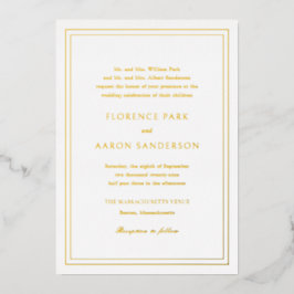 無伝統的時結婚の 箔招待状