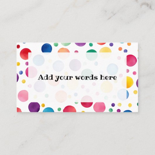 無作為な親切は愛を広め憎まない 名刺 (裏面)