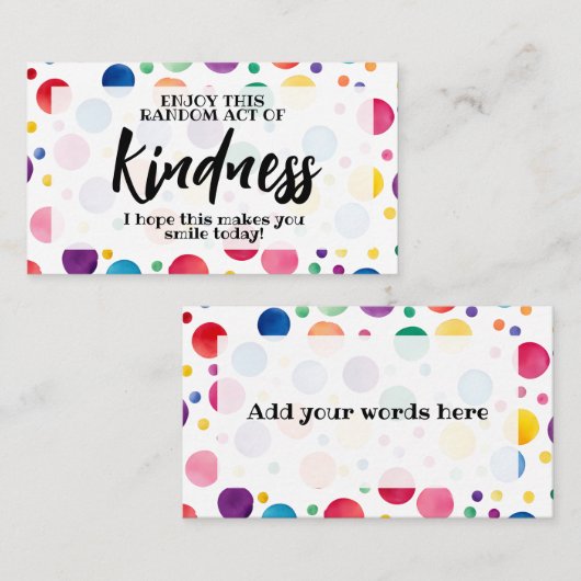 無作為な親切は愛を広め憎まない 名刺 (正面/裏面)