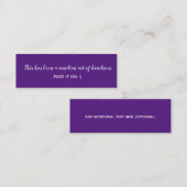 無作為に行う紫の白の親切ミニマル行為 スキニー名刺 (正面/裏面)
