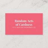 無作為に親切のカードをもらった コーリングカード (裏面)