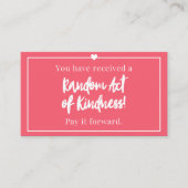 無作為に親切のカードをもらった コーリングカード (正面)