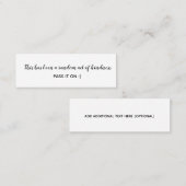 無作為の親切白黒 ミニマル スキニー名刺 (正面/裏面)