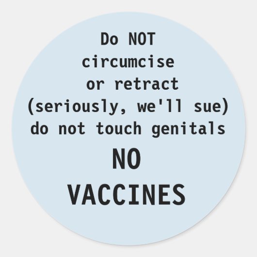 無傷でcircle病院警告だ ラウンドシール (正面)