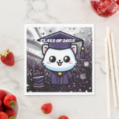 無償エレガント子猫パープルガウン スタンダードランチョンナプキン (インサイチュ)