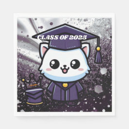 無償エレガント子猫パープルガウン スタンダードランチョンナプキン