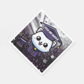 無償エレガント子猫パープルガウン スタンダードランチョンナプキン (角)