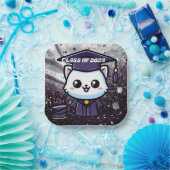 無償エレガント子猫パープルガウン ペーパープレート (パーティー)