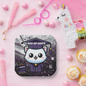 無償エレガント子猫パープルガウン ペーパープレート (パーティー)