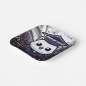 無償エレガント子猫パープルガウン ペーパープレート (傾斜あり)