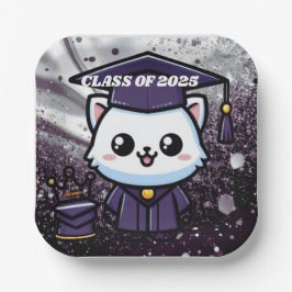 無償エレガント子猫パープルガウン ペーパープレート