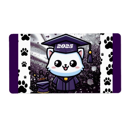 無償エレガント子猫パープルガウン ラベル (正面)