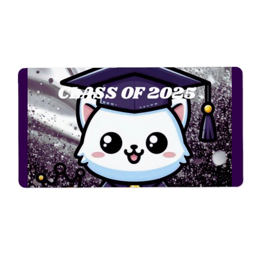 無償エレガント子猫パープルガウン ラベル (正面)