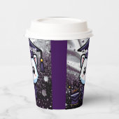 無償エレガント子猫パープルガウン 紙コップ (左)