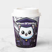 無償エレガント子猫パープルガウン 紙コップ (裏面)