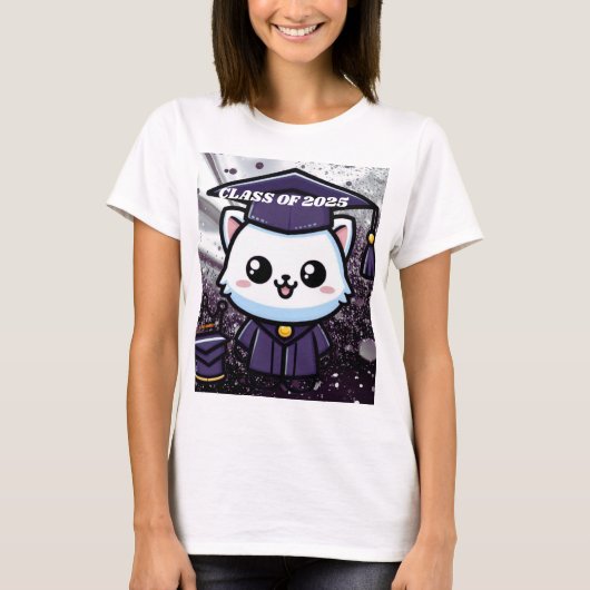 無償エレガント子猫パープルガウン Tシャツ (正面)