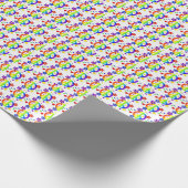 無光沢の包装紙のかわいらしいピースサイン-白 ラッピングペーパー (角)