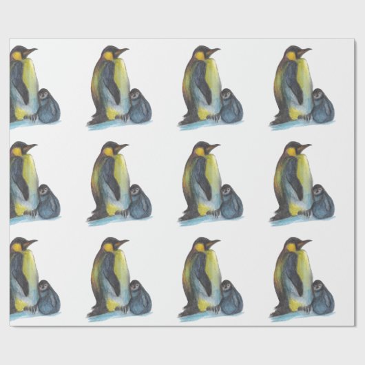 無光沢の包装紙を引いているペンギン ラッピングペーパー (フラット)