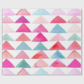 無光沢の包装紙、パステル調水彩画の三角形 ラッピングペーパー (フラット)